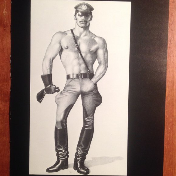 Art Page/Print from TOM of FINLAND Book - Retrospective #1 1988 Nipple Sam Brown - Picture 2 of 2